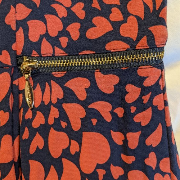 Juicy Couture Heart Pattern Red Navy Dress Size Small - Picture 7 of 11
